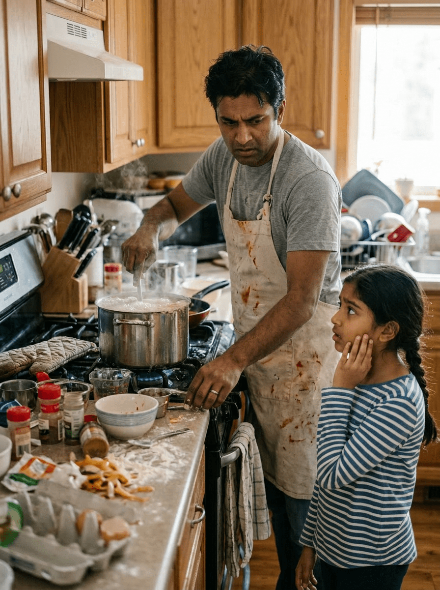 Make child 12-year-old Indian girl; Indian father